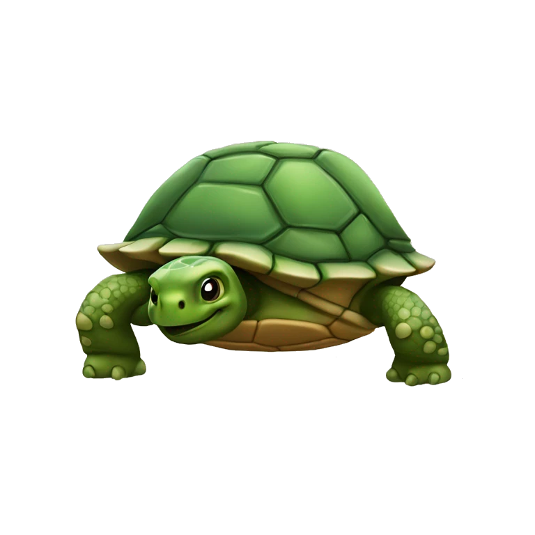 Una tortuga con una papa emoji