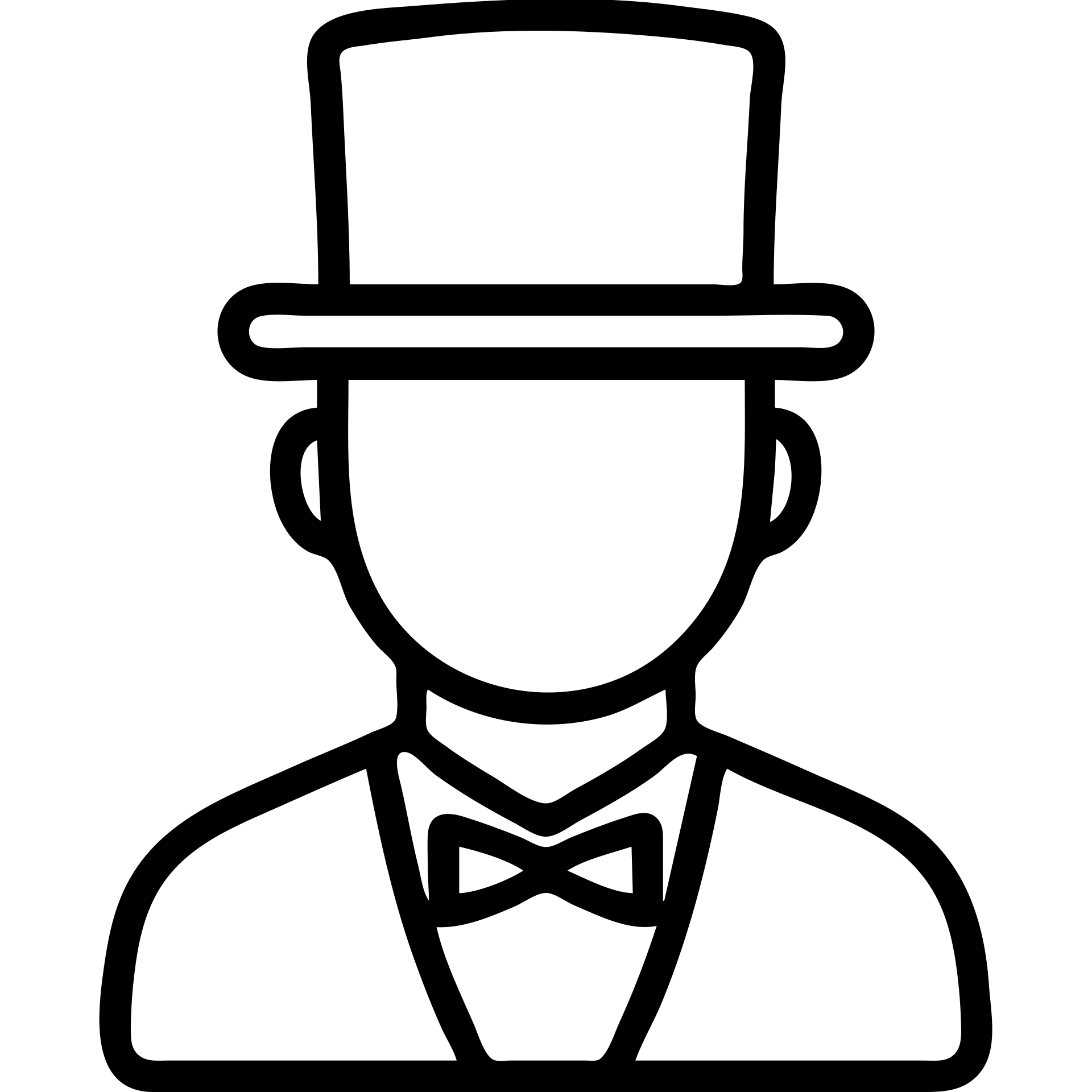 man in a top hat, outlined icon emoji