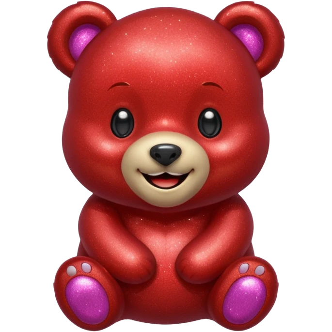 red glitter sweet bear Happy  emoji