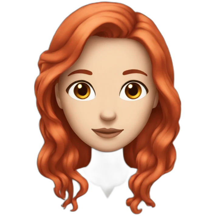 White girl red hair brown eyes emoji