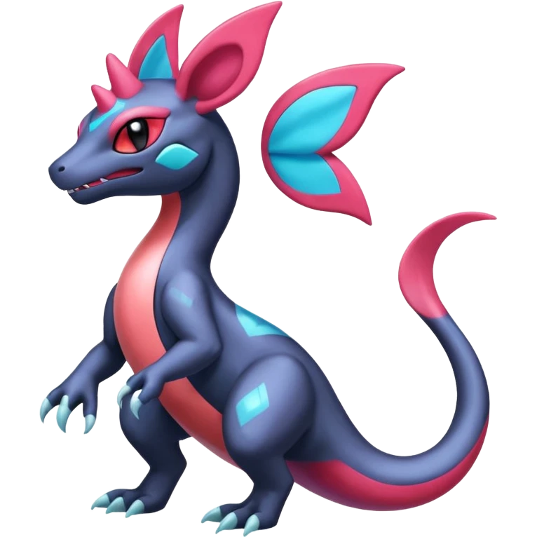 Shiny Nebulae Dusknoir-Salamence-Salandit-Sylveon-Fakémon-hybrid-creature (full body)  emoji