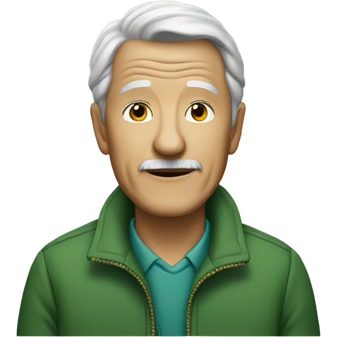 old man in green jacket emoji