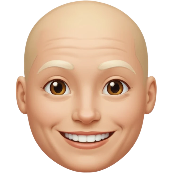 Bald muscle head with a blond beauty emoji