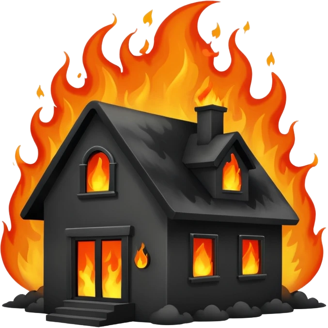 a house on fire, emoji style emoji