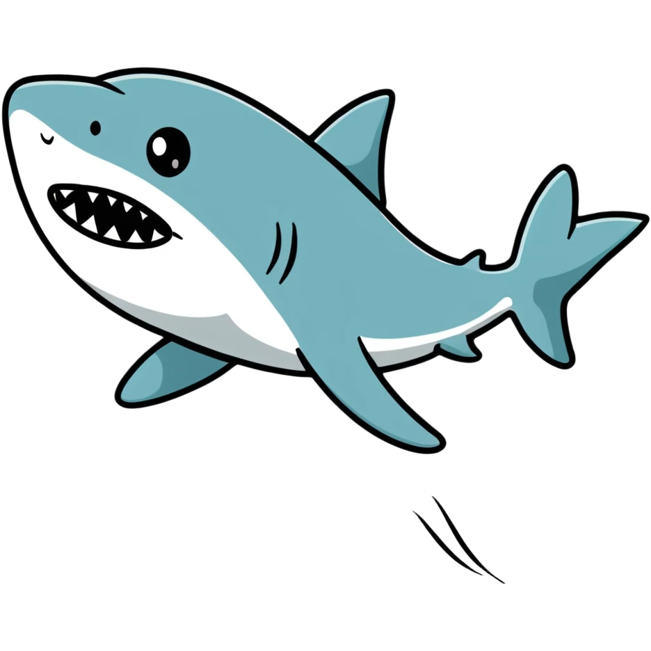 walking shark emoji