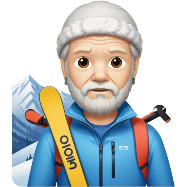 Socrates on mountain skis emoji