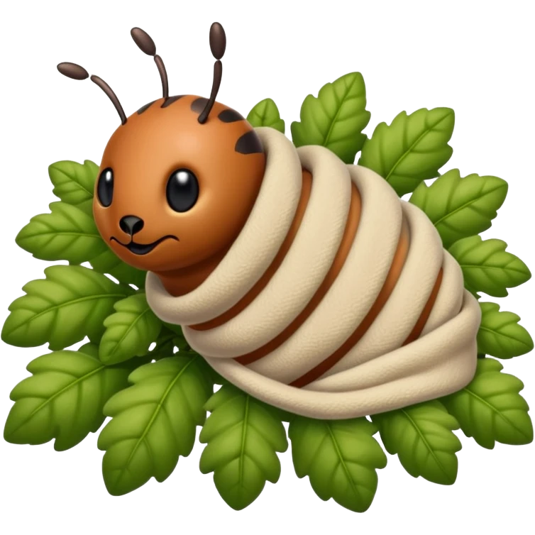 beetle Grub with a blanket in a shrub emoji
