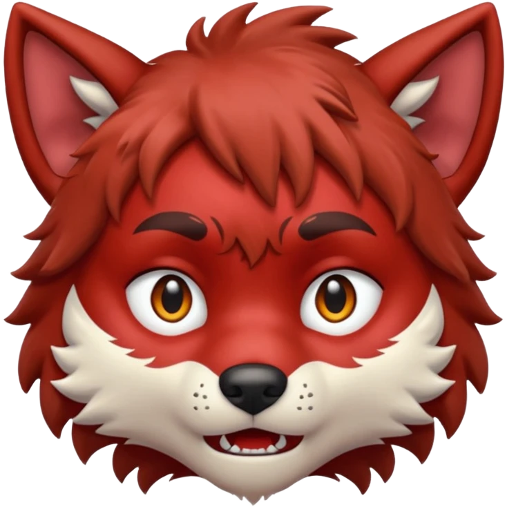 Wolf Boy Red Scared emoji
