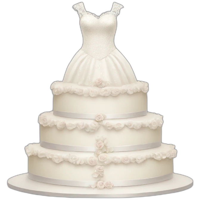 wedding cake on the the wedding dress emoji