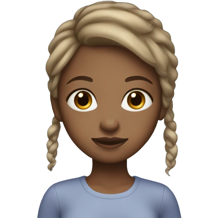 Brown girl with brown hair and blonde highlights and blue eyes  emoji