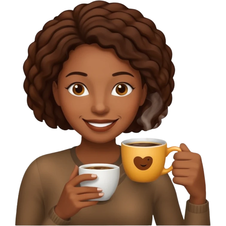Black woman drinking coffee  emoji