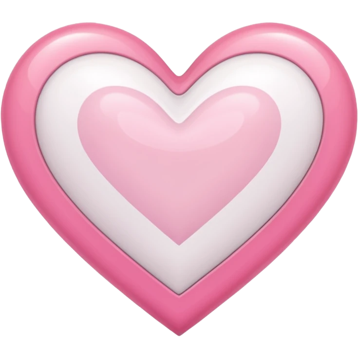 Coração rosa e branco emoji