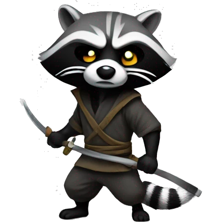a ninja racoon in the shadow emoji