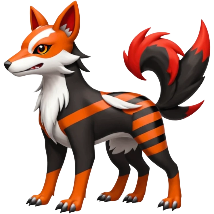 Litten-Houndour-Zangoose-Houndoom-hybrid-fusion, full body emoji
