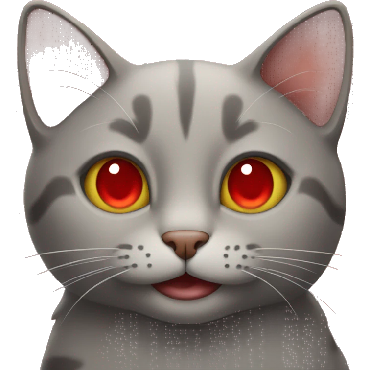 cat with red eyes and smile emoji
