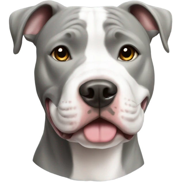 Grey and white pit bull emoji