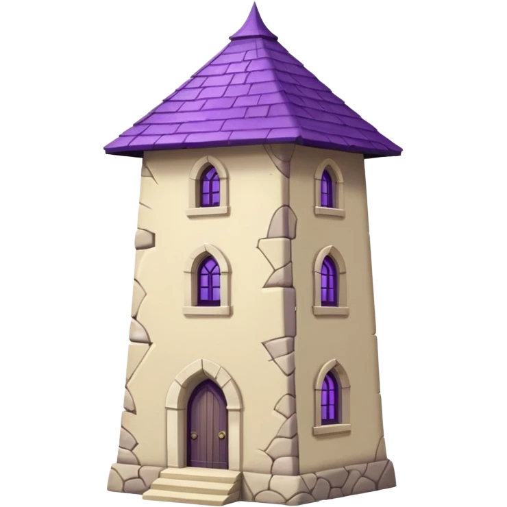 single exile tower with purple roof and cream walls emoji