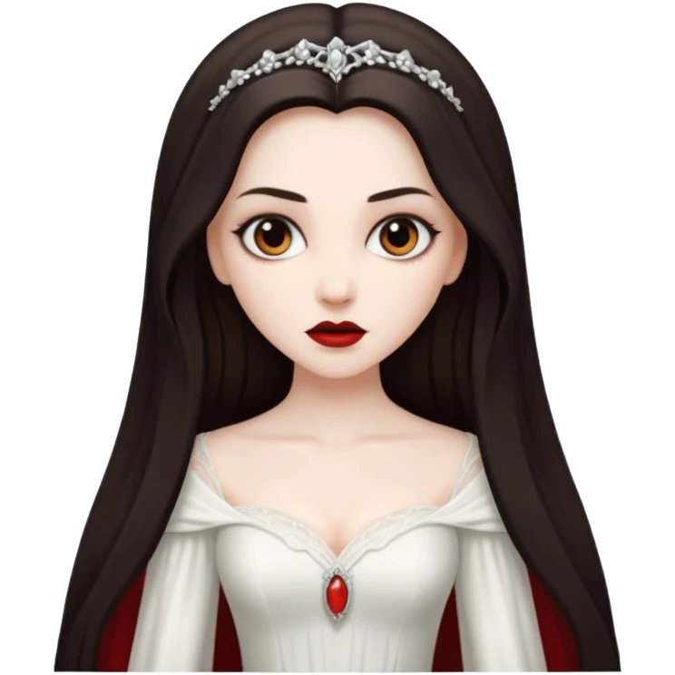 Bride of Dracula with long dark brown hair emoji