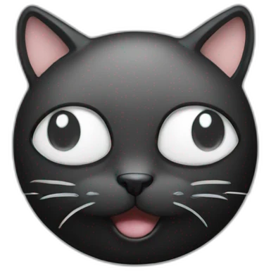 cat black white one eye emoji