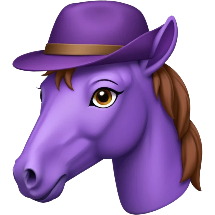 purple horse with hat emoji