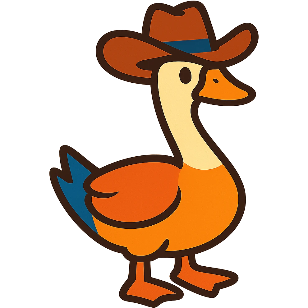 goose with a cowboy hat emoji