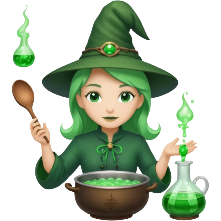 green witch cooking potion emoji