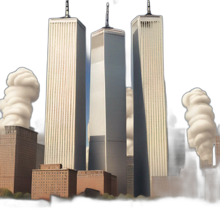 World Trade Center twin towers 2001 getting destroyed emoji