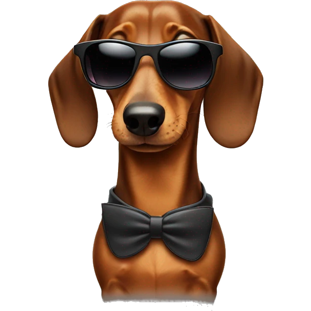 dachshund with sunglasses emoji