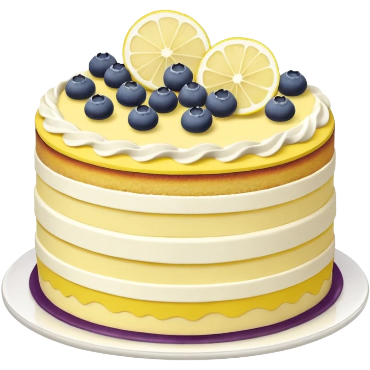 Triple layer lemon and blueberry cake emoji