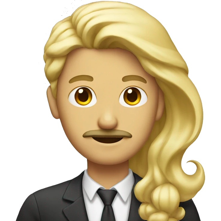 Man with mustache and woman with blonde hair emoji