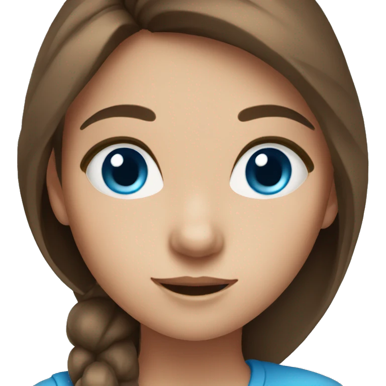 Girl with brown hair and blue eyes emoji