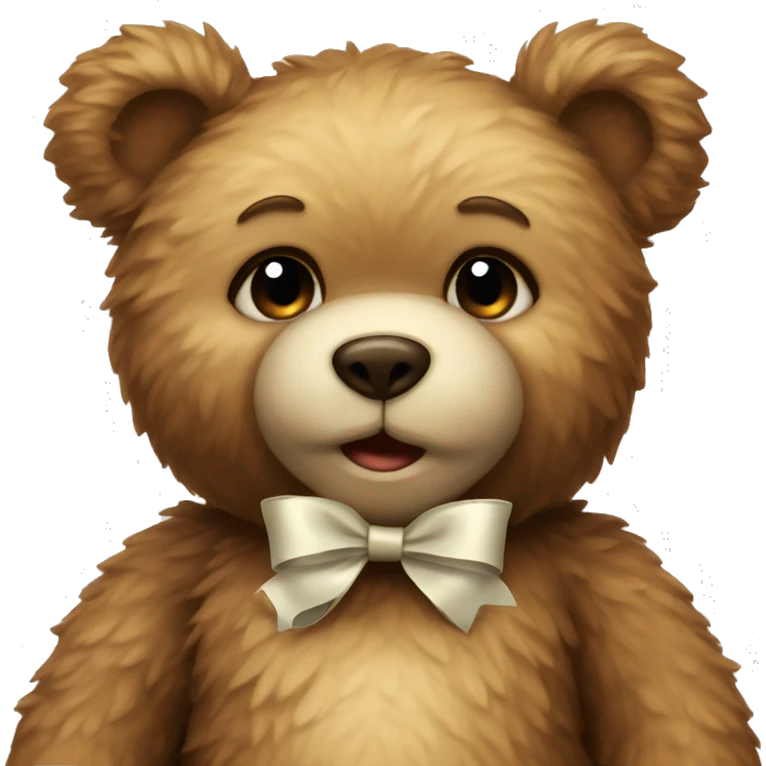 Teddy bear whit a bow emoji
