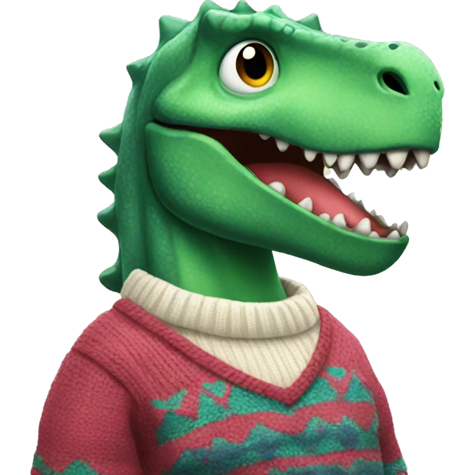 dinosaur with a sweater emoji