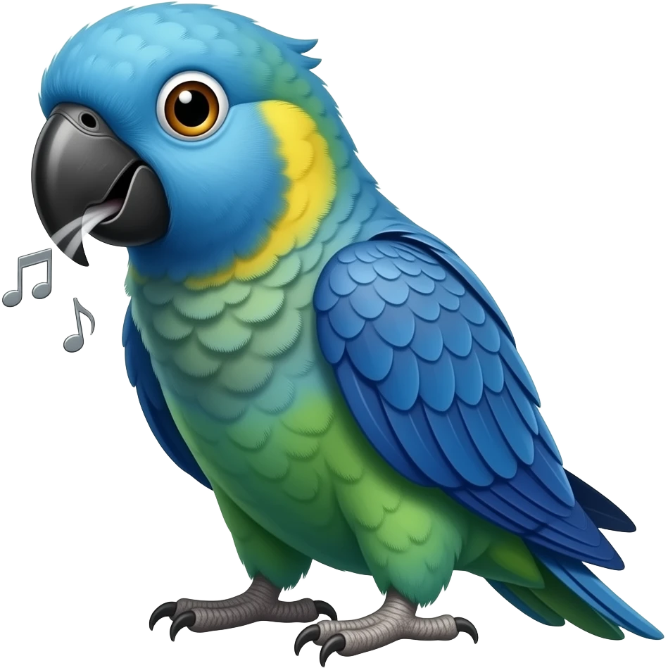 Makin has blue parakeet that farts and burps on metallic music emoji
