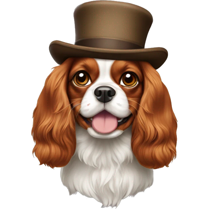 Cavalier King Charles spaniel with Jewish hat emoji