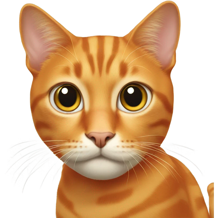 Orange cat with big eyes emoji