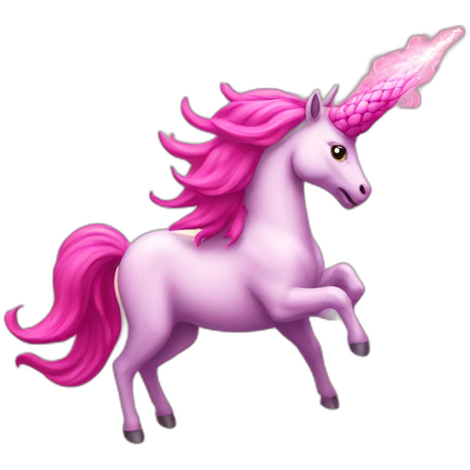 pink firebreathing unicorn emoji