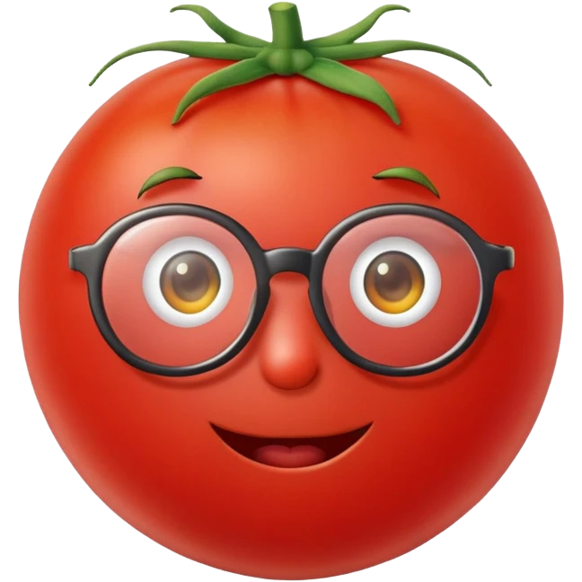 Tomato with glasses emoji