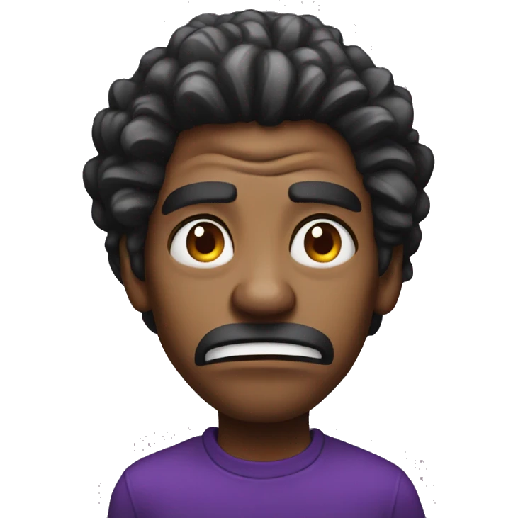 vibrant solo portrait with expression and purple nose angry emoji