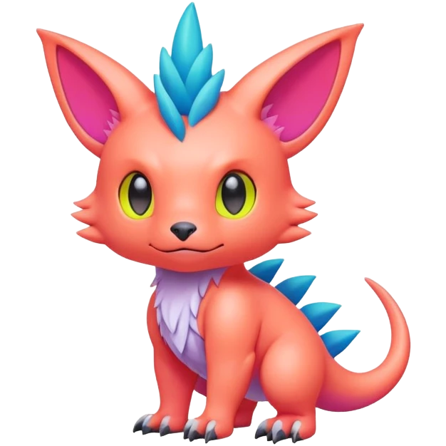 lush pastel-bright-vibrant warm-colored modern colorful neon-colored Fakémon-Digimon-Fionbri-Trico-creature emoji