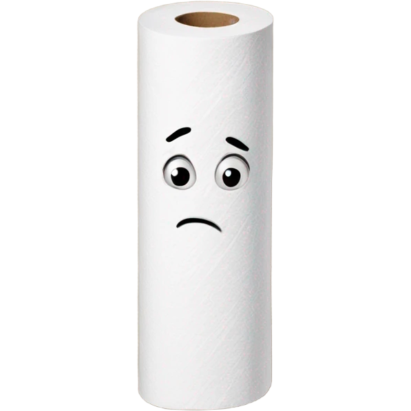 one textured paper towel roll vertically standing emoji