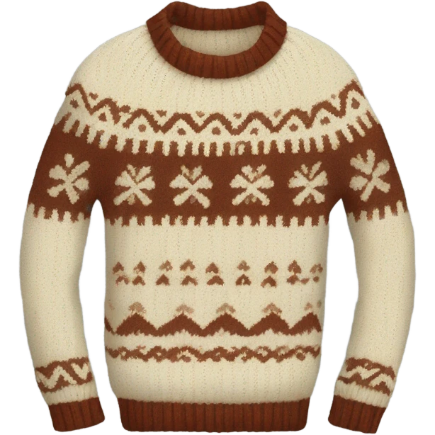 Fair isle cream knit sweater emoji