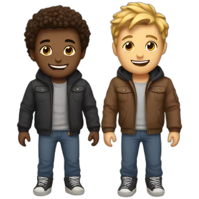 Two best friends hanging out both boys emoji