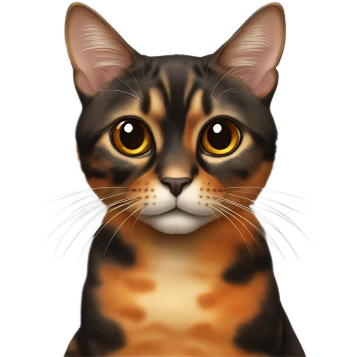 Tortoiseshell cat with mostly orange face emoji