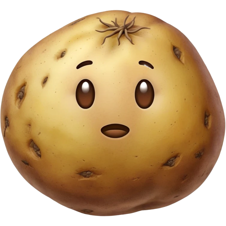 detailed realistic potato tuber with natural brown skin emoji