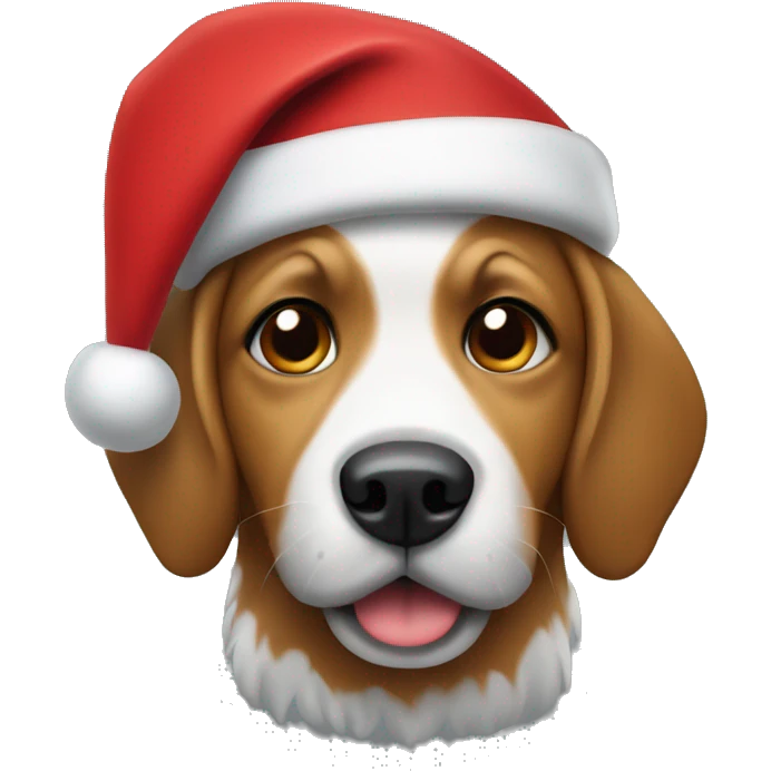 dog wearing santa hat emoji
