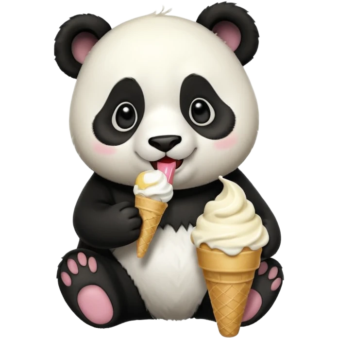 Panda eating ice cream emoji