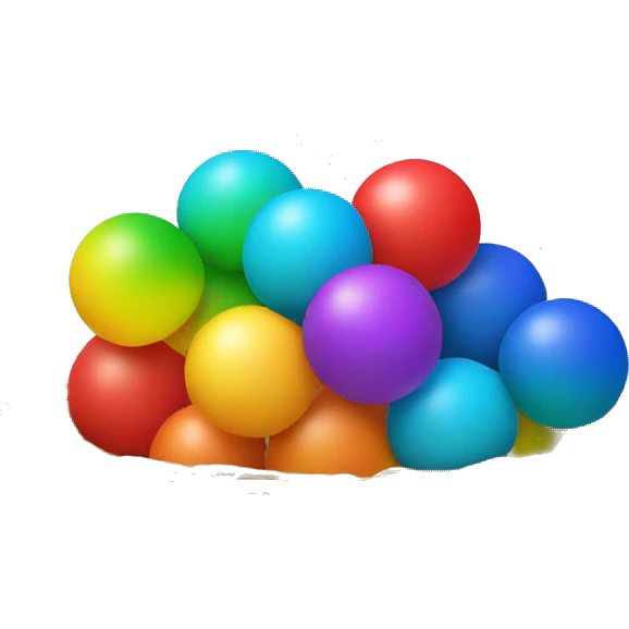 Mini rainbow balls in basket emoji