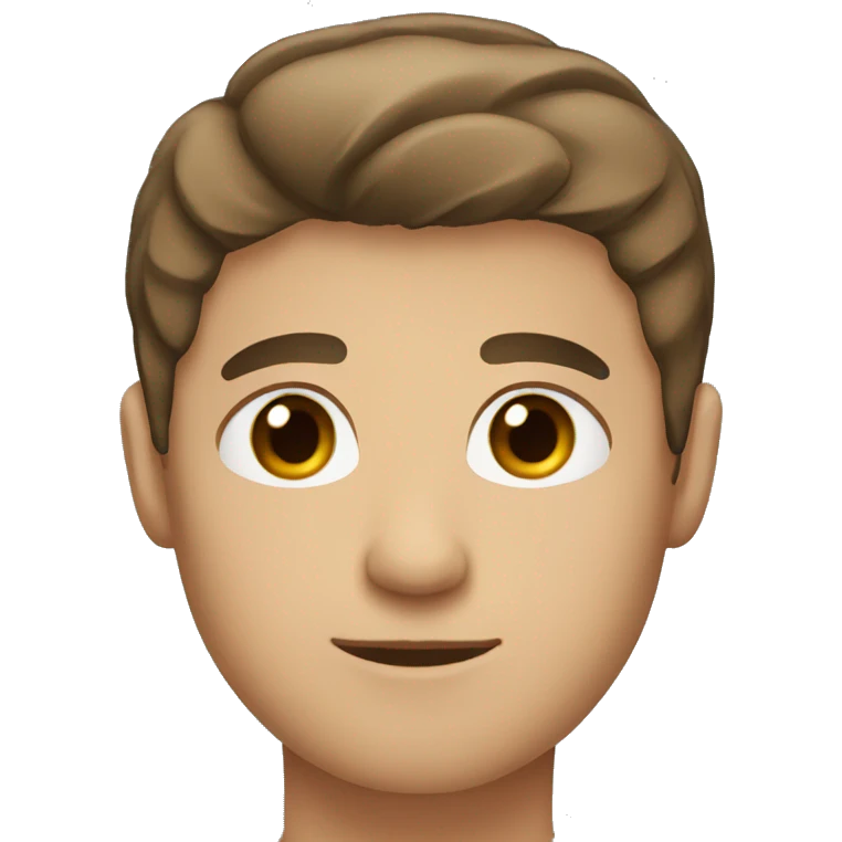 brown eyed male with short brown hair emoji