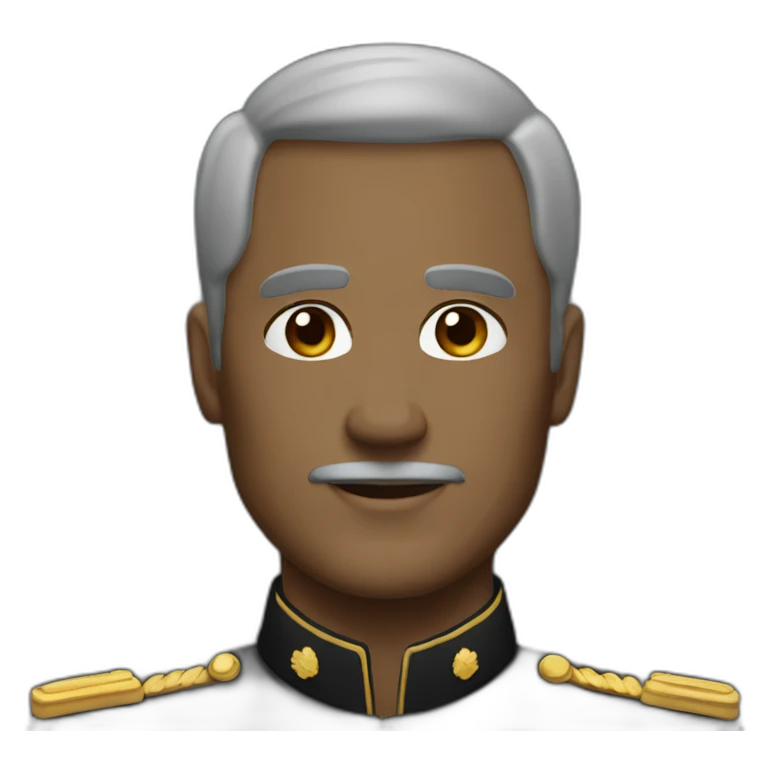 middle age man, no mustache, black military uniform emoji
